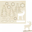 Karácsonyi kreatív készlet - fa dekoráció készítő - Erdő rénszarvassal