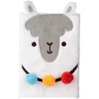 Kép 1/4 - Lámás napló plüss borítóval - A5 - Fluffies vonalas notesz