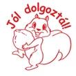 Kép 1/2 - Motivációs jutalmazó bélyegző - Jól dolgoztál! - mókusos piros tintával