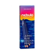 Színes ceruza háromszögletű Nebulo Jumbo - vastag kék / egyszínű postairón /