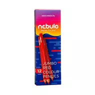 Színes ceruza háromszögletű Nebulo Jumbo - vastag piros / egyszínű postairón /