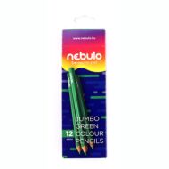 Színes ceruza háromszögletű Nebulo Jumbo - vastag zöld / egyszínű postairón /