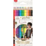 Háromszögletű színes ceruza készlet 12 szín Maped Harry Potter Kids