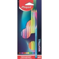 Háromszögletű színes ceruza készlet 12 szín Maped Nightfall
