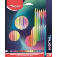 Háromszögletű színes ceruza készlet 24 szín Maped Nightfall
