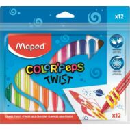 Zsírkréta kicsavarható műanyag burkolatban - 12 szín - Maped Color Peps