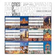 Világ városai íves füzetcímke 18 etikett/csomag - Cities of the World