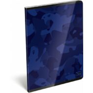 XRCise Look Prémium kockás tűzött füzet - A5 60 lapos - ONE kék terepmintás