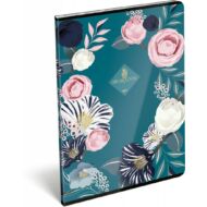 XRCise Look Prémium kockás tűzött füzet - A4 40 lapos - FOUR virágos