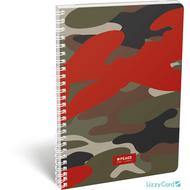 Terepmintás kockás spirálfüzet - A4 - Peace Red