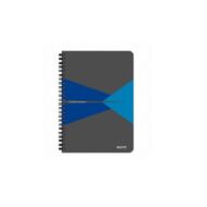 Spirálfüzet kockás - A4 - LEITZ OFFICE - PP borító 90 lapos - kék