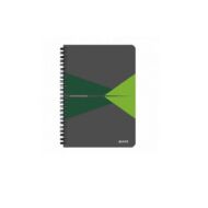 Spirálfüzet kockás - A4 - LEITZ OFFICE - PP borító 90 lapos - zöld