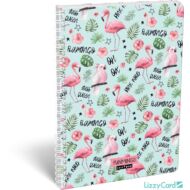 Flamingós kockás spirálfüzet - A4 - Lollipop Funmingo