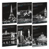 Világ városai vonalas füzet - A4 - 40 lap Ars Una Cities by Night