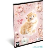 Cicás vonalas A5 füzet 21-32 - Kis Bagoly Candy Cat