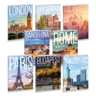 Világ városai vonalas füzet A5 40 lapos extra kapcsos - Ars Una Cities of the World 21