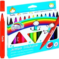 Filctoll készlet - Fiorello Jumbo - vastag háromszögletű - 12 szín