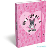 Kutyás A5 füzetbox - We love dogs pink