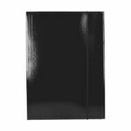 Gumis mappa A4 - egyszínű lakkozott karton 600gr - fekete