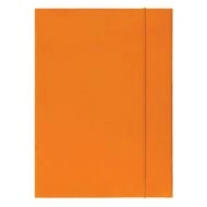 Gumis mappa A4 - egyszínű lakkozott karton 600gr - fluo narancs