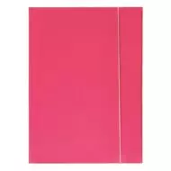 Gumis mappa A4 - egyszínű lakkozott karton 600gr - fluo pink