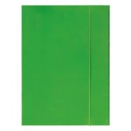 Gumis mappa A4 - egyszínű lakkozott karton 600gr - fluo zöld