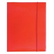 Gumis mappa A4 - egyszínű lakkozott karton 600gr - piros
