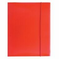 Gumis mappa A4 - egyszínű lakkozott karton 600gr - piros