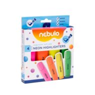 Szövegkiemelő készlet - Nebulo Neon - 4 élénk szín/csomag