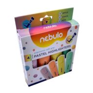 Szövegkiemelő készlet - Nebulo Pastel - 4 pasztell szín/csomag