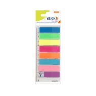 Oldaljelölő címke - színes írható műanyag - 8x25 lap neon mix - STICK`N
