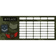 Terepmintás mini méretű órarend Peace Pixel
