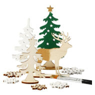 Karácsonyi kreatív készlet - fa dekoráció készítő - Erdő rénszarvassal