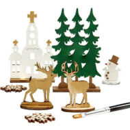 Karácsonyi kreatív készlet - fa dekoráció készítő - Templom