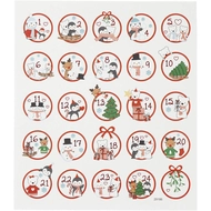 Karácsonyi számok adventi kalendáriumhoz - cuki állatos adventi számos matricák