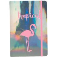 Flamingó napló metál borítóval gumis pánttal