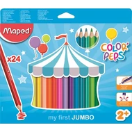 Háromszögletű vastag színes ceruza készlet - 24 db - Maped Jumbo