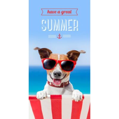 Kutyás törölköző - Summer kutya napszemüvegben