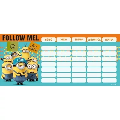 Minion órarend - mini - Minions Mel