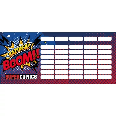 Bazinga mini órarend - Supercomics