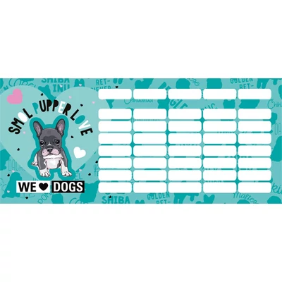 Kutyás mini órarend - We love dogs Blue