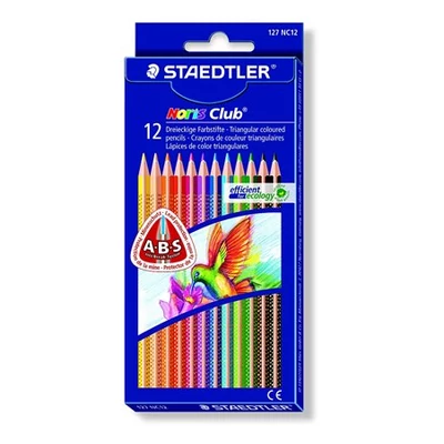 Staedtler háromszögletű színes ceruza készlet - 12 db/csomag - Noris Club