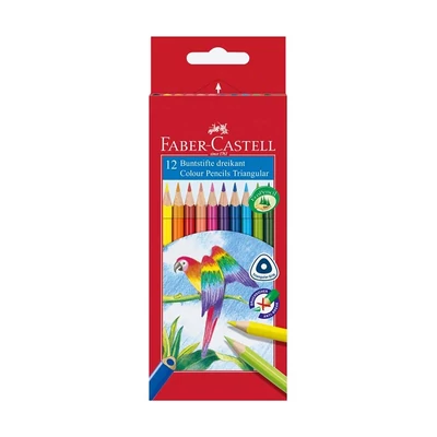 Színesceruza készlet háromszögletű 12 db/csomag Faber-Castell Papagáj