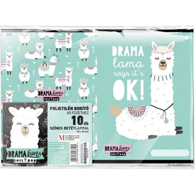 Lollipop Drama Lama Green - lámás A5 füzetborító