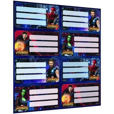 Bosszúállók íves füzetcímke - 8 etikett/ív - Avengers Infinity War