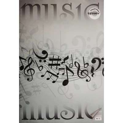 Hangjegyfüzet A4 - &quot;86-32&quot; - Music - fekete-fehér kotta