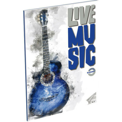 Hangjegyfüzet A4 - 86-32 - Music Live kék gitár