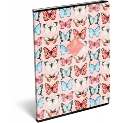 XRCise Look Prémium kockás tűzött füzet - A4 40 lapos - SEVEN pillangós