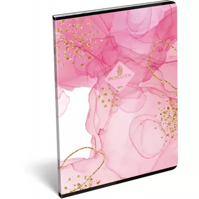 XRCise Look Prémium kockás tűzött füzet - A5 60 lapos - SIX rózsaszín
