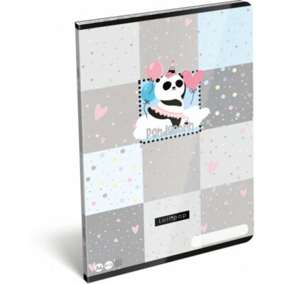 Panda Unikornis kockás füzet - A4 - 87-32 - Lollipop Pandacorn